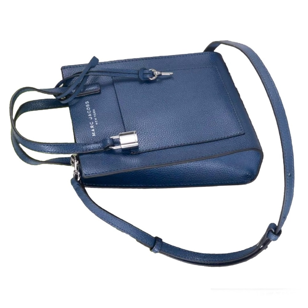 🦋New Marc Jacobs Pebbled Leather Micro Mini Grind Tote Crossbody in Azure Blue🦋 - Picture 6 of 10